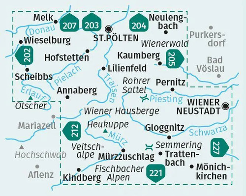 Kompass wanderkarten set 210 - kompass, wanderkarten-set